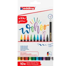 edding Stifte>1340 Pinselstift "Glitzer", 10er-Set
