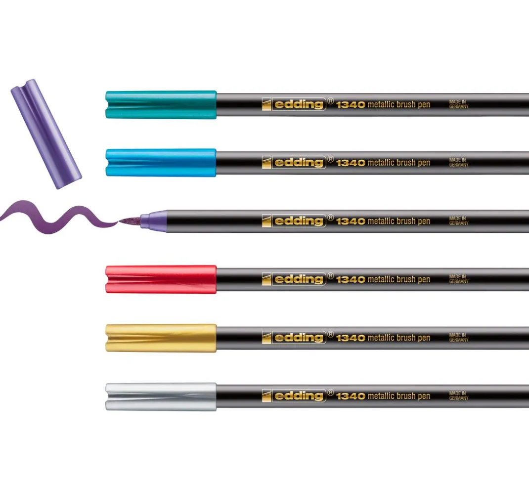 edding Stifte|Kartengestaltung>1340 Pinselstift "Metallic", 6er-Set