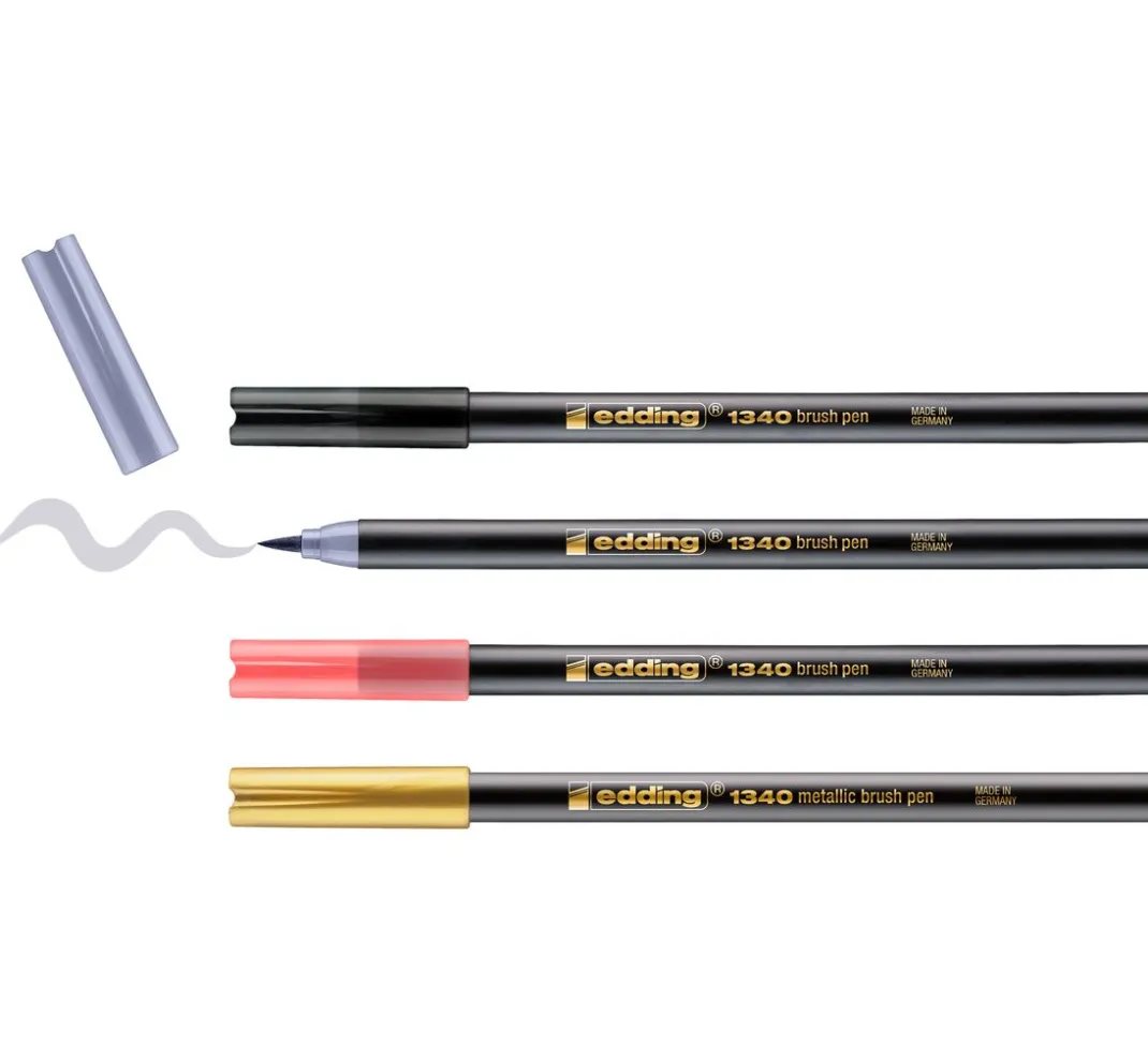 edding Stifte|Kartengestaltung>1340 Pinselstift "Metallic - Mix"