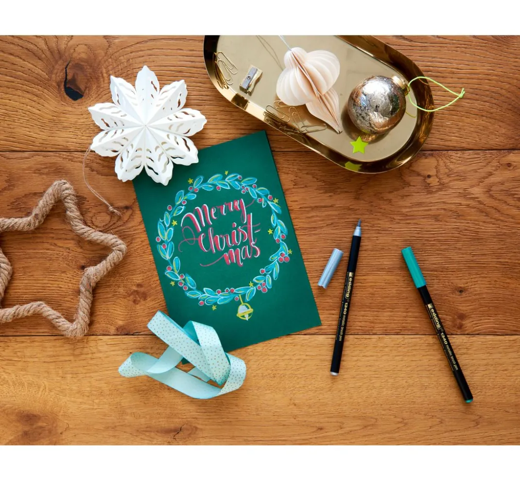 edding Stifte|Kartengestaltung>1340 Pinselstift "Xmas - Metallic"