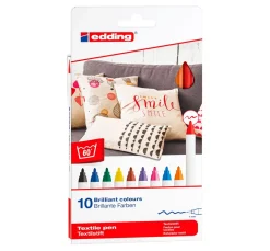 edding Textilfarbe|Textil-Design>4600 "Textil Pen", 10 Stück