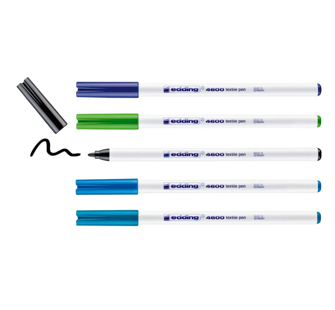 edding Stifte>4600 "Textil Pen", 5 Stück
