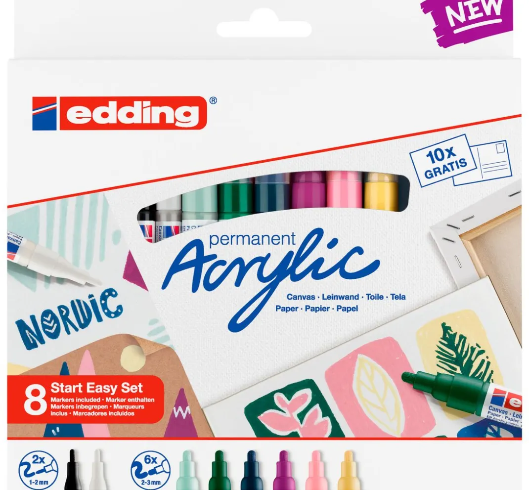 edding Künstlerfarbe|Stifte>Acrylic "Acrylmarker - Nordic", 8er-Set