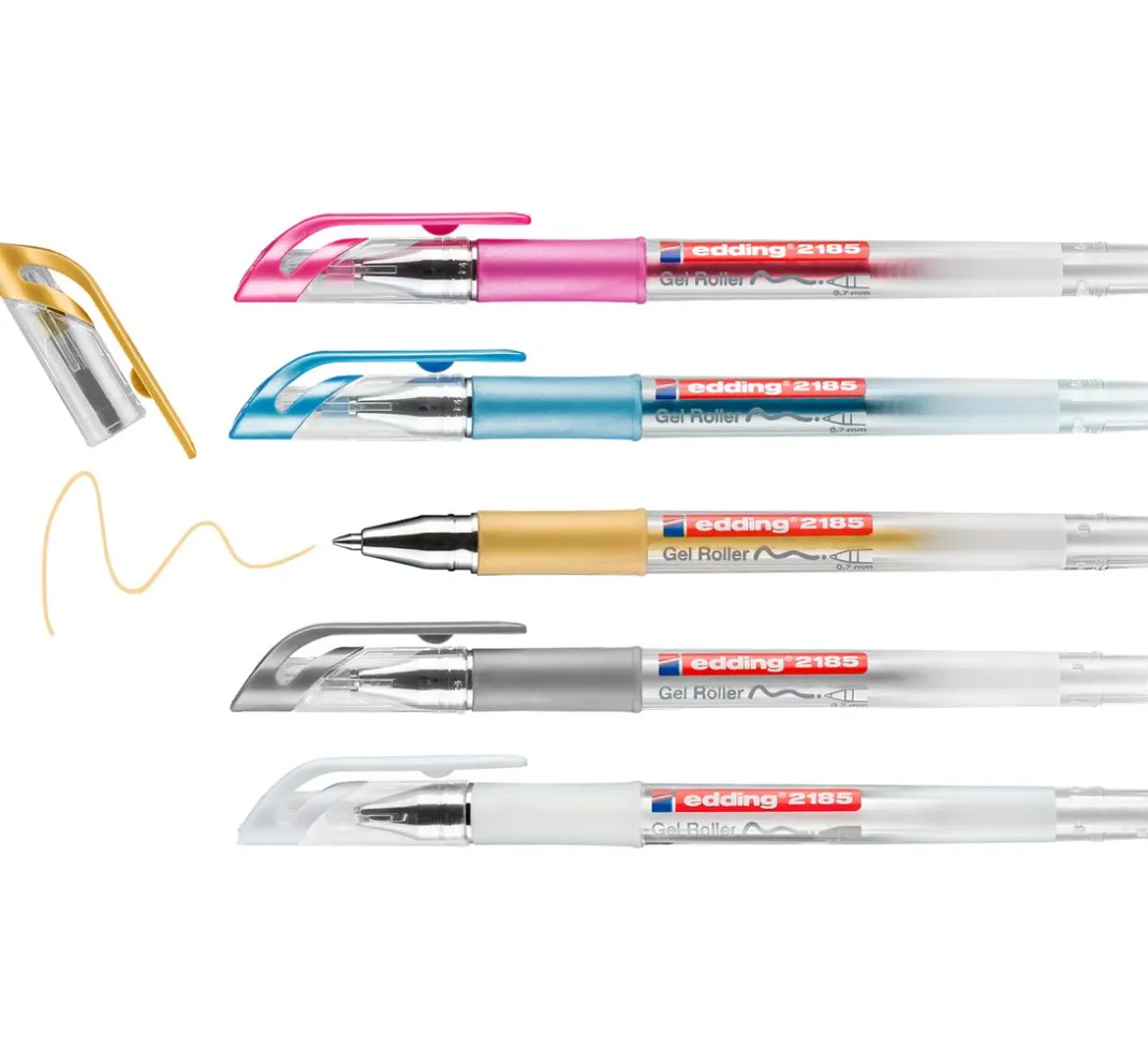 edding Scrapbooking|Kartengestaltung>Gelroller metallic, 2185, 5er-Set