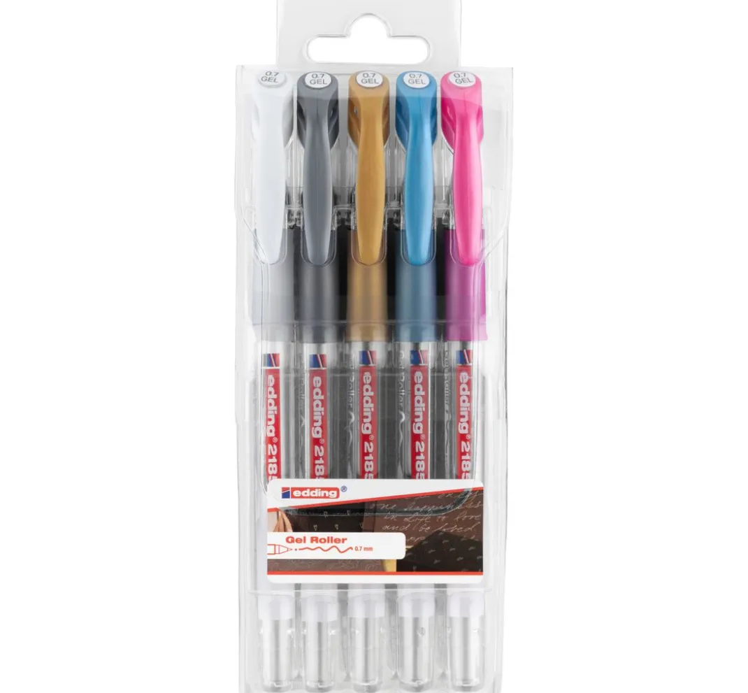 edding Scrapbooking|Kartengestaltung>Gelroller metallic, 2185, 5er-Set