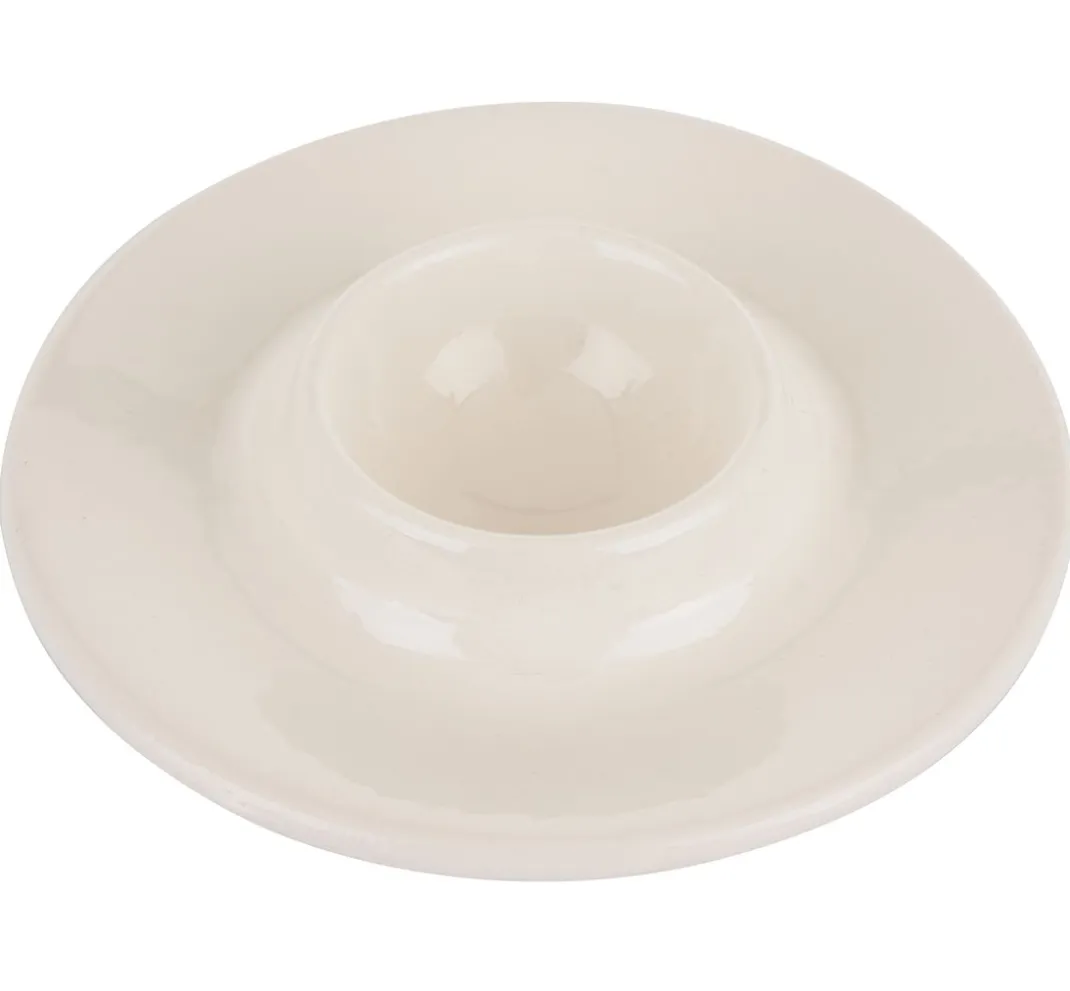 creativ company Glas- & Porzellanmalerei>Eierbecher "Flach", Porzellan, 12 Stück