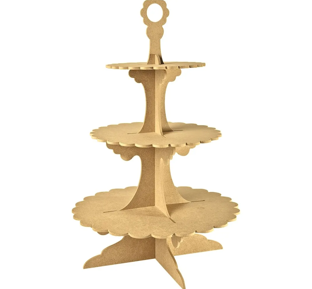 Pronty Crafts Holz, Mdf & Pappmaché|Serviettentechnik>Etagere, 3-stufig, MDF-Holz