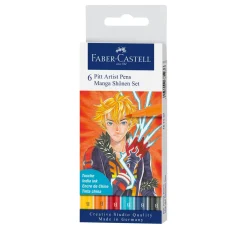 Faber-Castell Mangas Zeichnen|Farbsets>Pitt Artist Pen Manga Shônen Set, 6 Stifte