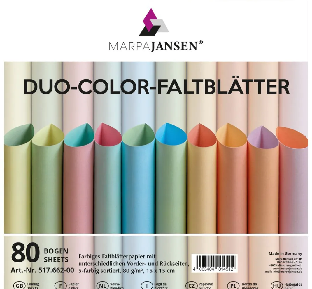 MarpaJansen Origami & Papier Falten|Falt- & Origamipapier>Faltblätter "Duo-Color", Pastell