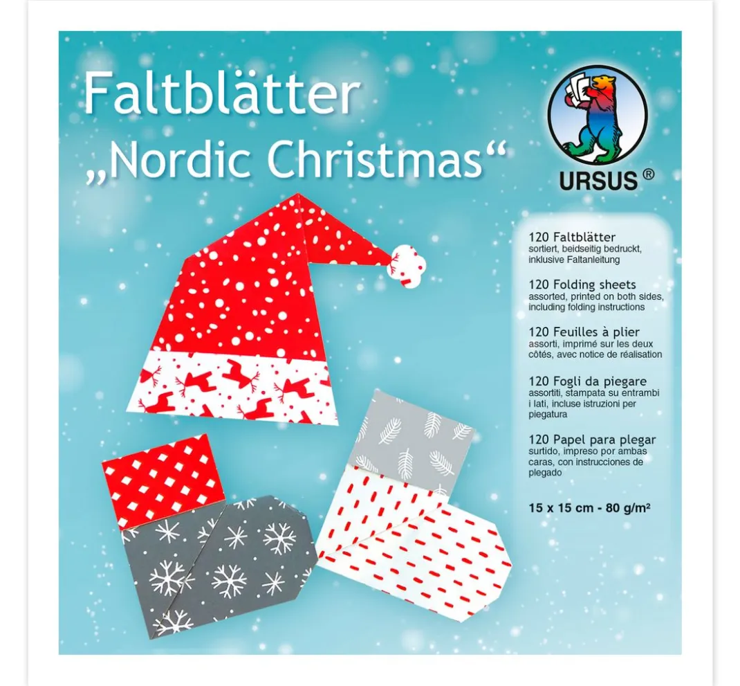 URSUS Origami & Papier Falten|Falt- & Origamipapier>Faltblätter "Nordic Christmas"