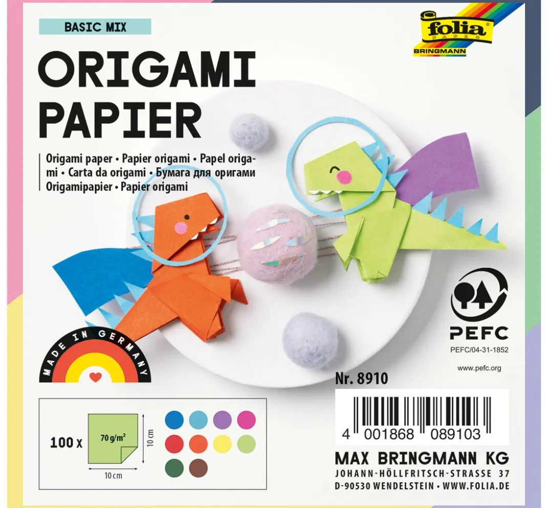 folia Falt- & Origamipapier|Origami & Papier Falten>Faltpapier, 10 x 10 cm