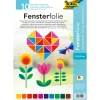 folia Selbstklebende Bastelfolie|Bastelfolie>Fensterfolie, 10 Farben sortiert