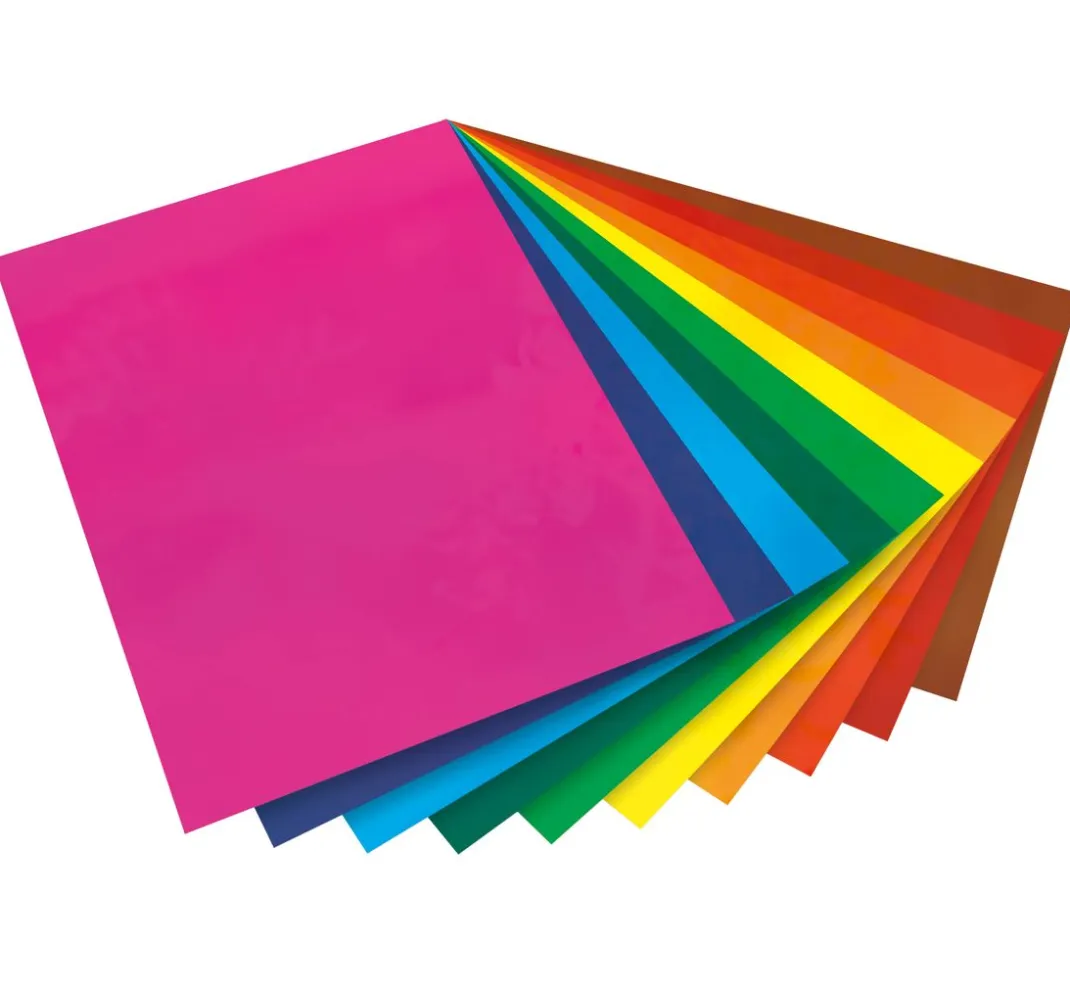 folia Selbstklebende Bastelfolie|Bastelfolie>Fensterfolie, 10 Farben sortiert