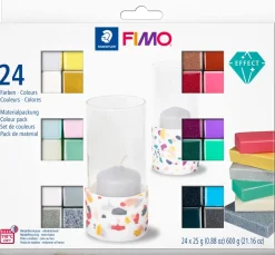 Kinder FIMO Modelliermasse|Modellieren>soft Materialpackung "Effect", 24er-Set