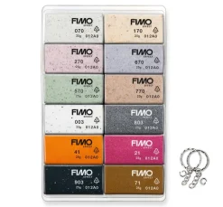 Kinder FIMO Modelliermasse|Modellieren>soft Materialpackung "Boho Effect", 12 Farben