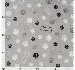 VBS Marktplatz Fleecestoff|Stoff Meterware>Fleece-Stoff "Pfoten und Knochen"