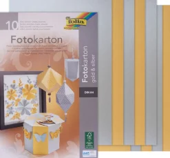 Kinder folia Papier|Tonpapier & Fotokarton>Fotokarton-Block Gold/Silber matt, DIN A4