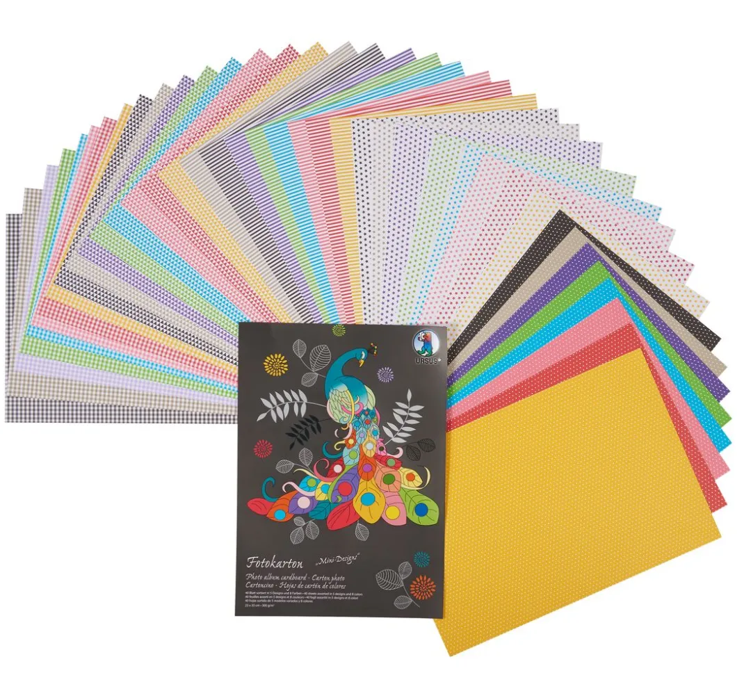 Kinder URSUS Papier>Fotokarton-Block "Mini Designs", ca. 23 x 33 cm, 40 Blatt