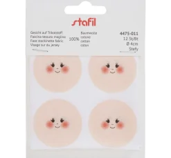 Kinder stafil Kuschel- & Wärmetiere|Spezialstoffe>Gesichter auf Trikotstoff "Stefy", Ø 4 cm