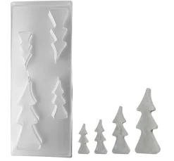 Rayher Gießformen>Gießform "4 Tannenbäume", ca. 8-16 cm