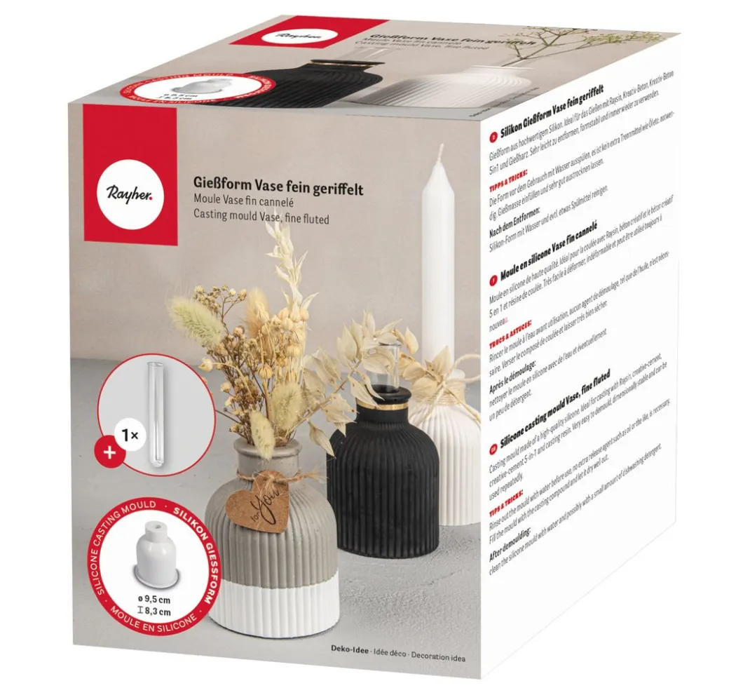 Rayher Gießformen>Gießform "Vase fein geriffelt"