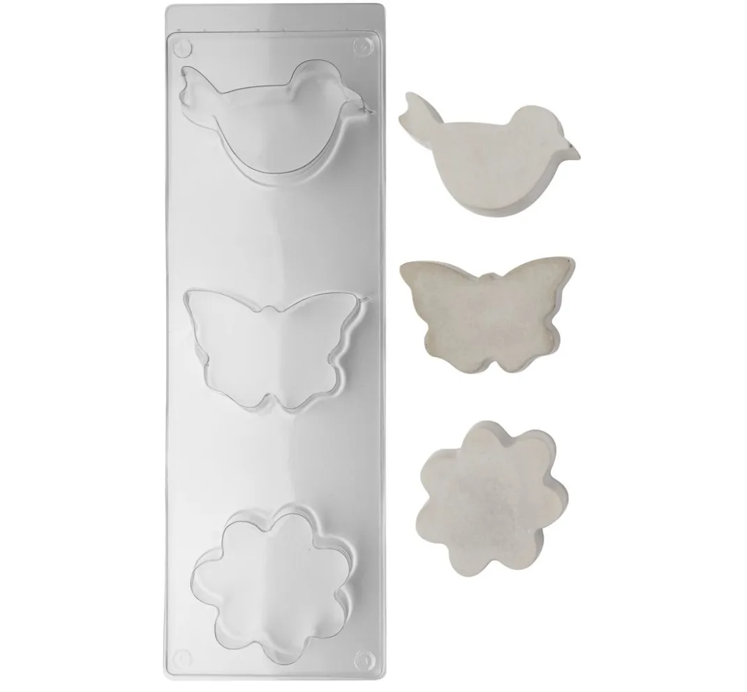 Rayher Seifen-Design|Gießformen>Gießform "Vogel, Schmetterling, Blume"