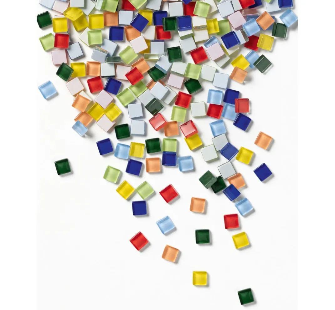 folia Mosaik Basteln>Glas-Mosaiksteine Mix, farbig sortiert