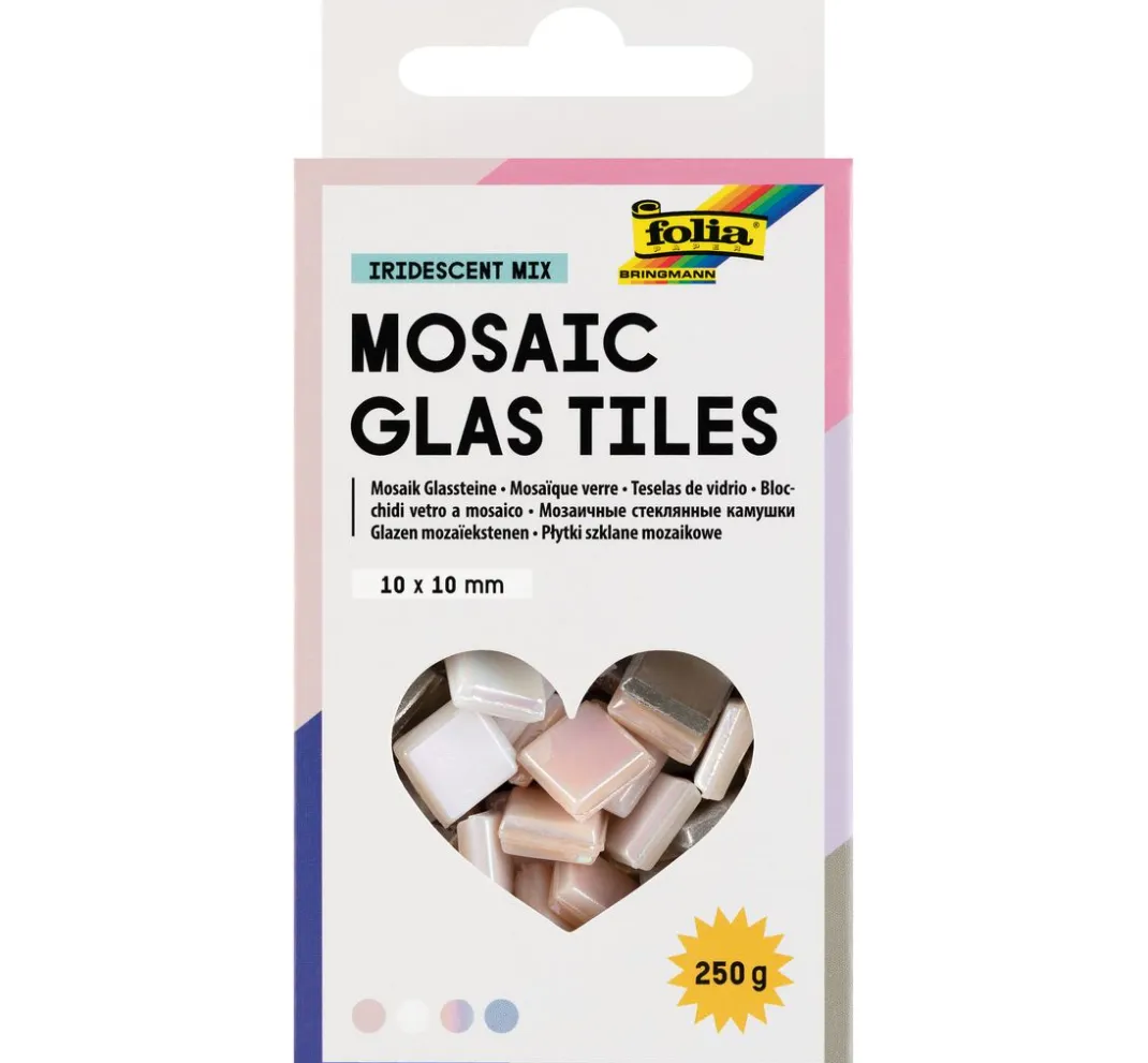 folia Mosaik Basteln>Glas-Mosaiksteine Mix, farbig sortiert