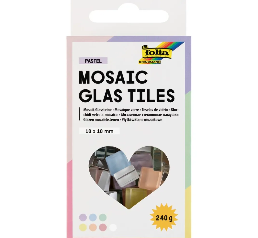 folia Mosaik Basteln>Glas-Mosaiksteine Mix, farbig sortiert