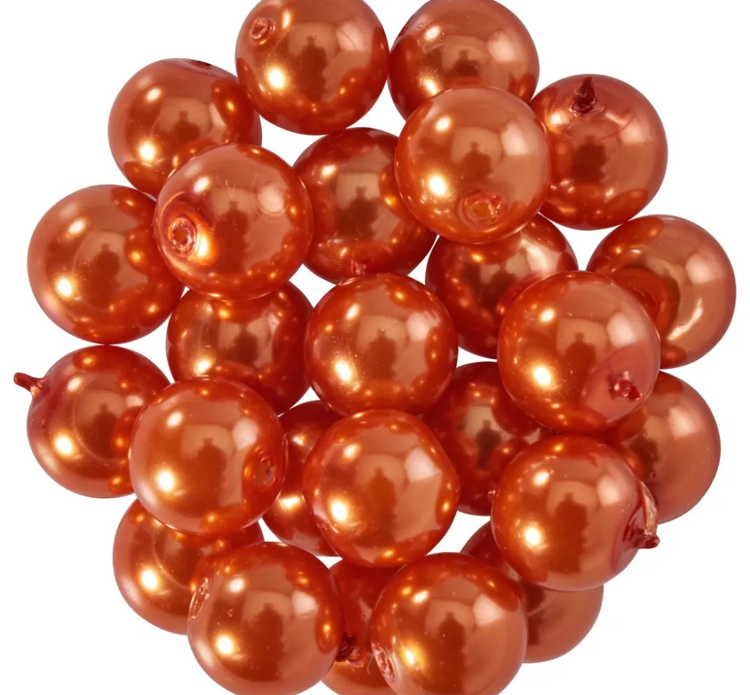 PRACHT Perlensterne|Wachsperlen>Glaswachsperlen, Ø 8mm, 25Stk., goldgelb (hellorange)