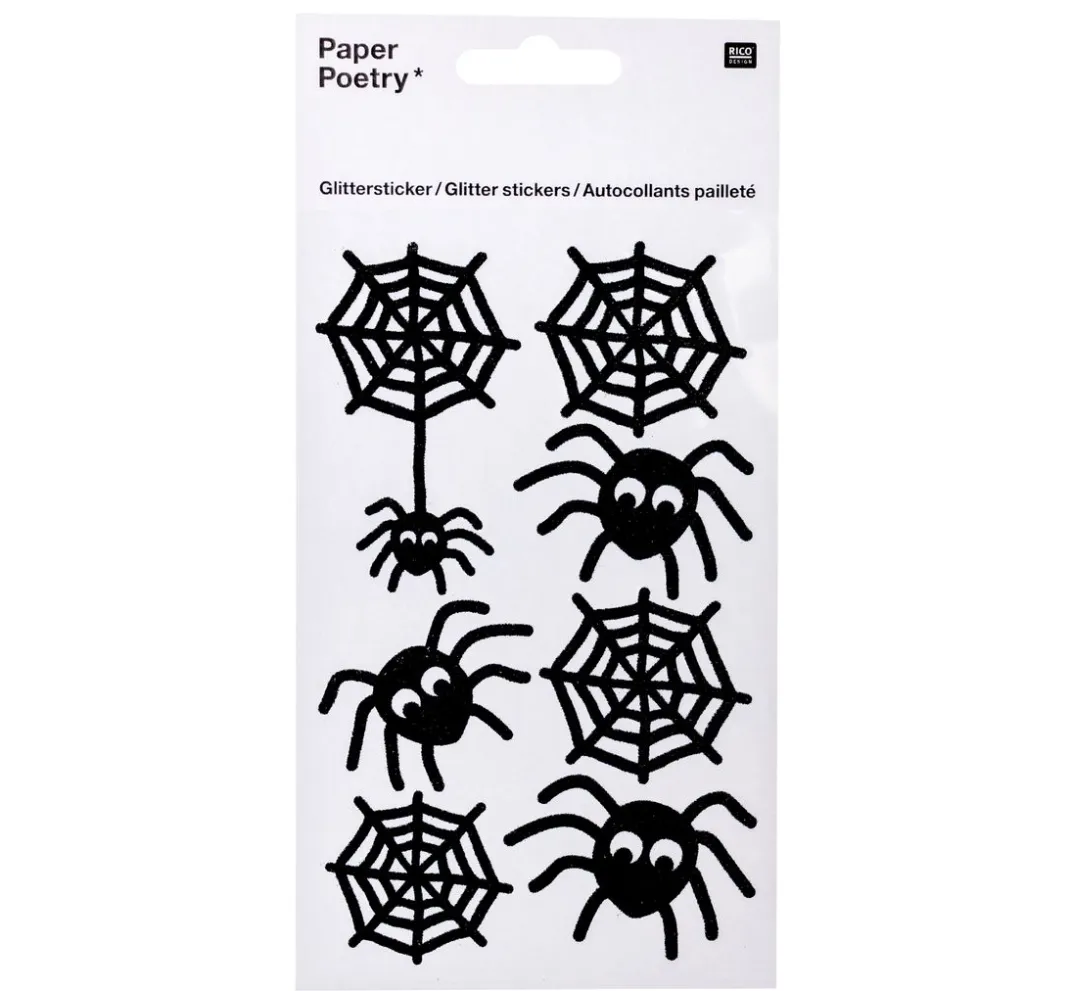 Rico Design Sticker & Klebebänder|Kartengestaltung>Glittersticker "Spinnen"