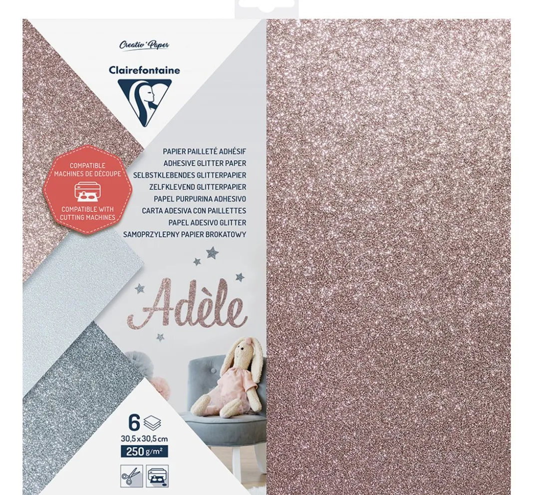 Clairefontaine Plotten|Plotter>Glitzerpapier, selbstklebend