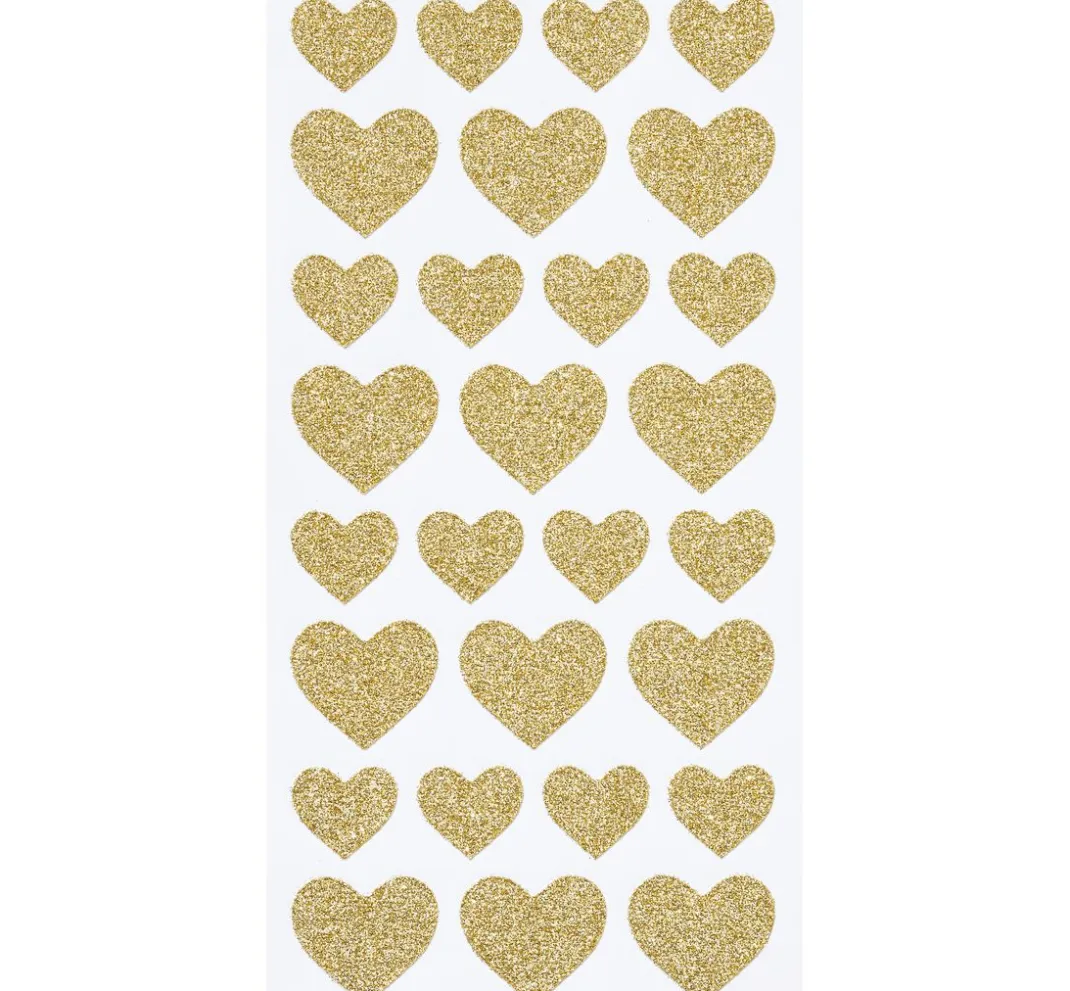 HobbyFun Sticker & Klebebänder|Kartengestaltung>Glitzer-Sticker "Herzen"
