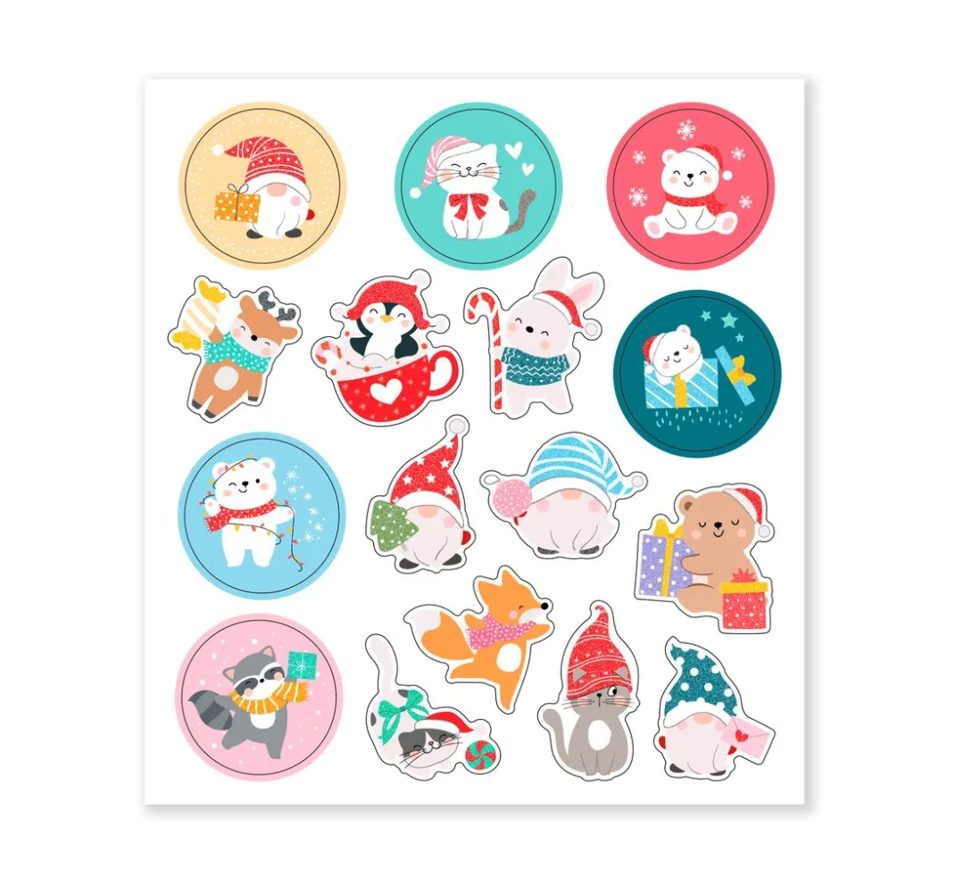URSUS Scrapbooking|Sticker & Klebebänder>Glitzersticker-Set "Weihnachten"