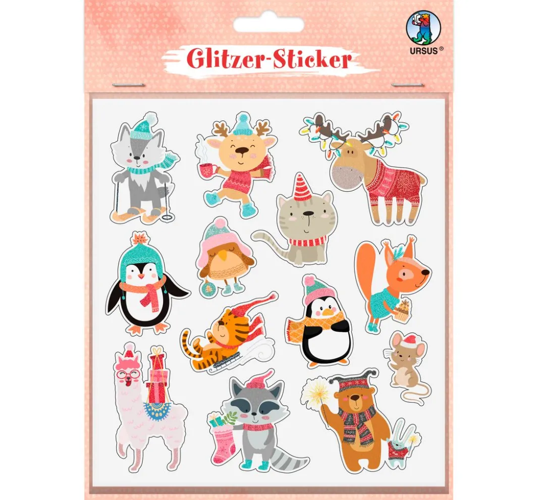 URSUS Scrapbooking|Sticker & Klebebänder>Glitzersticker-Set "Weihnachten"