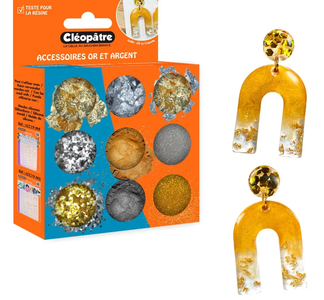 Cléopâtre Schmuck Gießen|Glitter- Und Schneedeko>Gold Silber Partikelmix, 9 Tiegel