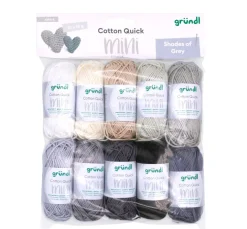 gründl Topflappengarn|Baumwollgarn>Cotton Quick Mini "Shades of Grey"
