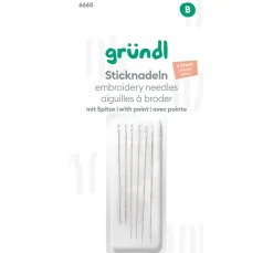 gründl Nadeln|Sticknadeln>Sticknadeln mit Spitze, 6 Stück