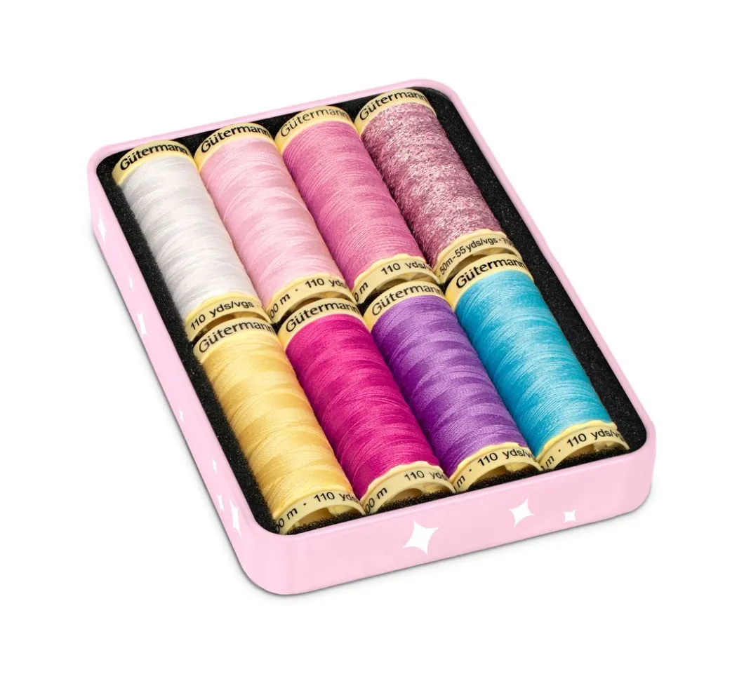 Gütermann creativ Nähgarne & Overlockgarn|Nähsets>Gütermann Cute and Pink-Box, 8 Spulen