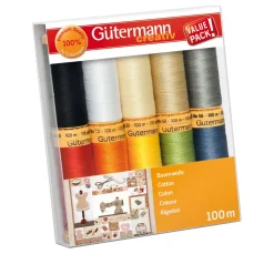 Gütermann creativ Nähgarne & Overlockgarn|Nähsets>Gütermann Nähfaden-Set Baumwolle, 10 Spulen