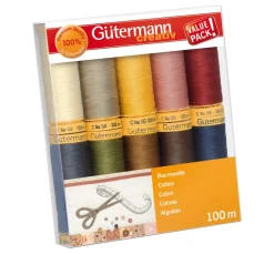 Gütermann creativ Nähgarne & Overlockgarn|Nähsets>Gütermann Nähfaden-Set Baumwolle, 10 Spulen