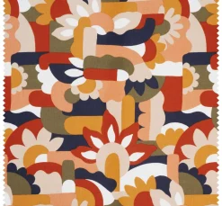 VBS Marktplatz Canvasstoff|Stoff Meterware>Halbpanama-Stoff "Naive Blumen"