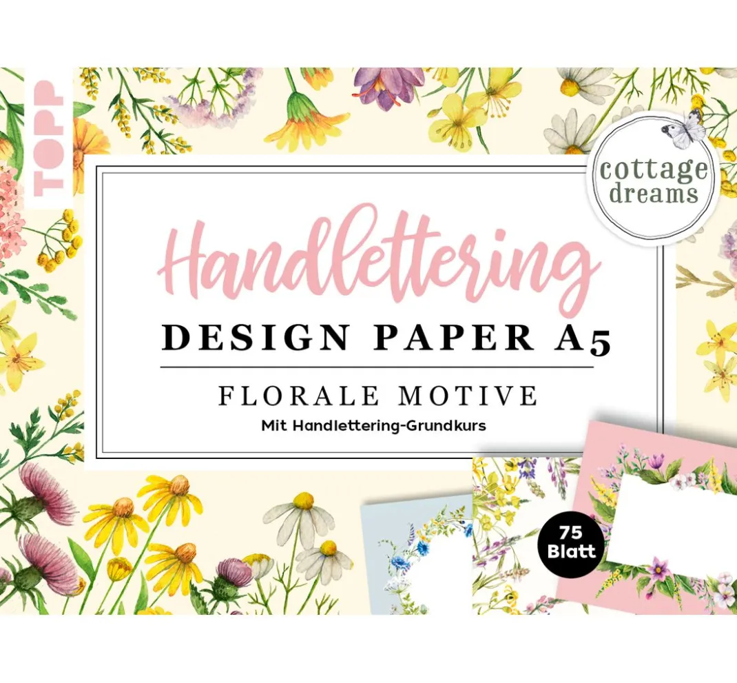 Topp Bücher|Farb- & Motivblöcke>Handlettering Design Paper Block Cottage Dreams A5