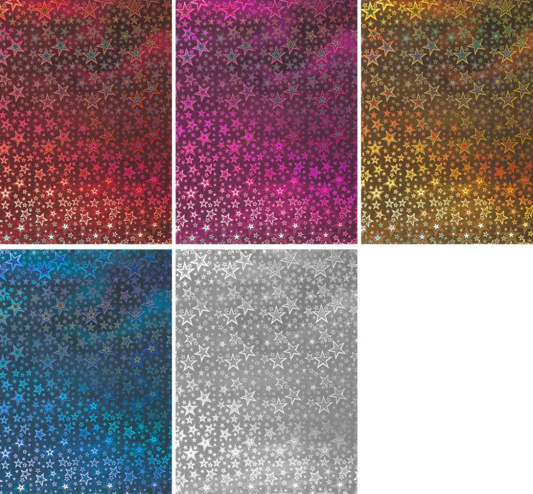 Clairefontaine Spezialpapier & -Karton|Tonpapier & Fotokarton>Holografie-Karton "Sterne"
