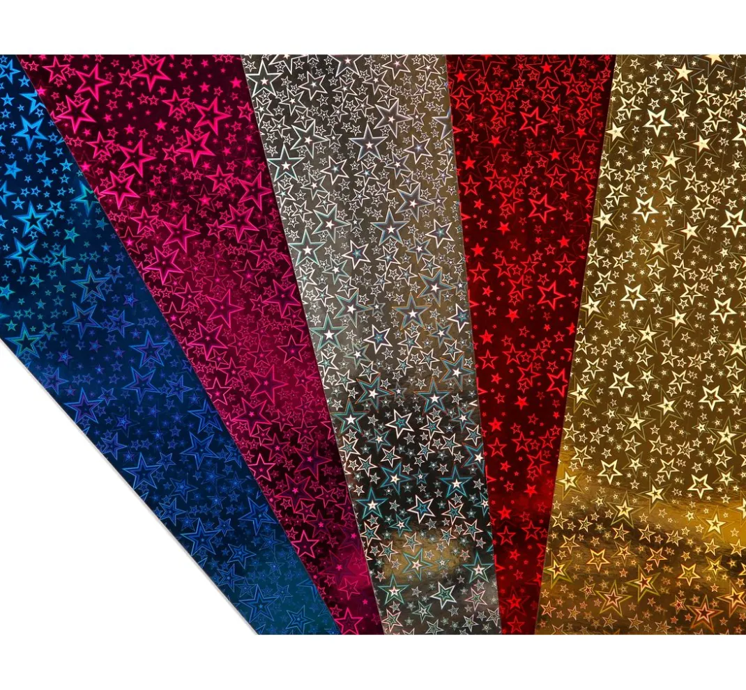 Clairefontaine Spezialpapier & -Karton|Tonpapier & Fotokarton>Holografie-Karton "Sterne"