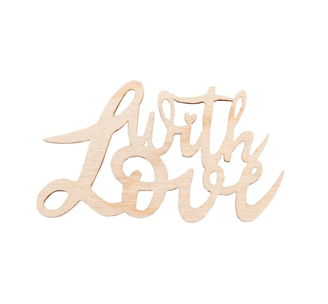 Rayher Holz, Mdf & Pappmaché>Holz Schriftzug Mini "With Love"