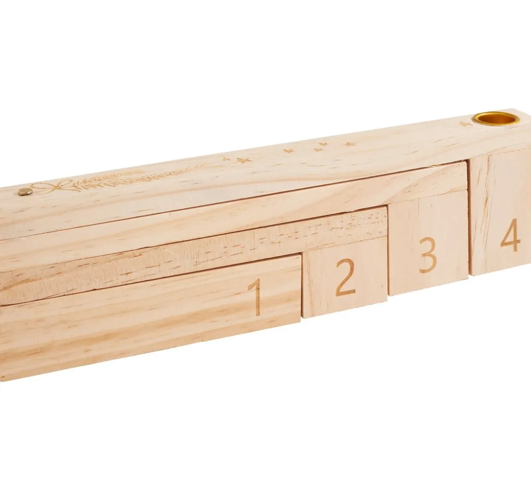ohne Marke Holz, Mdf & Pappmaché>Holz-Adventskerzenhalter, gefächert