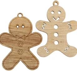ohne Marke Anhänger>Holz-Anhänger "Lebkuchenmann"