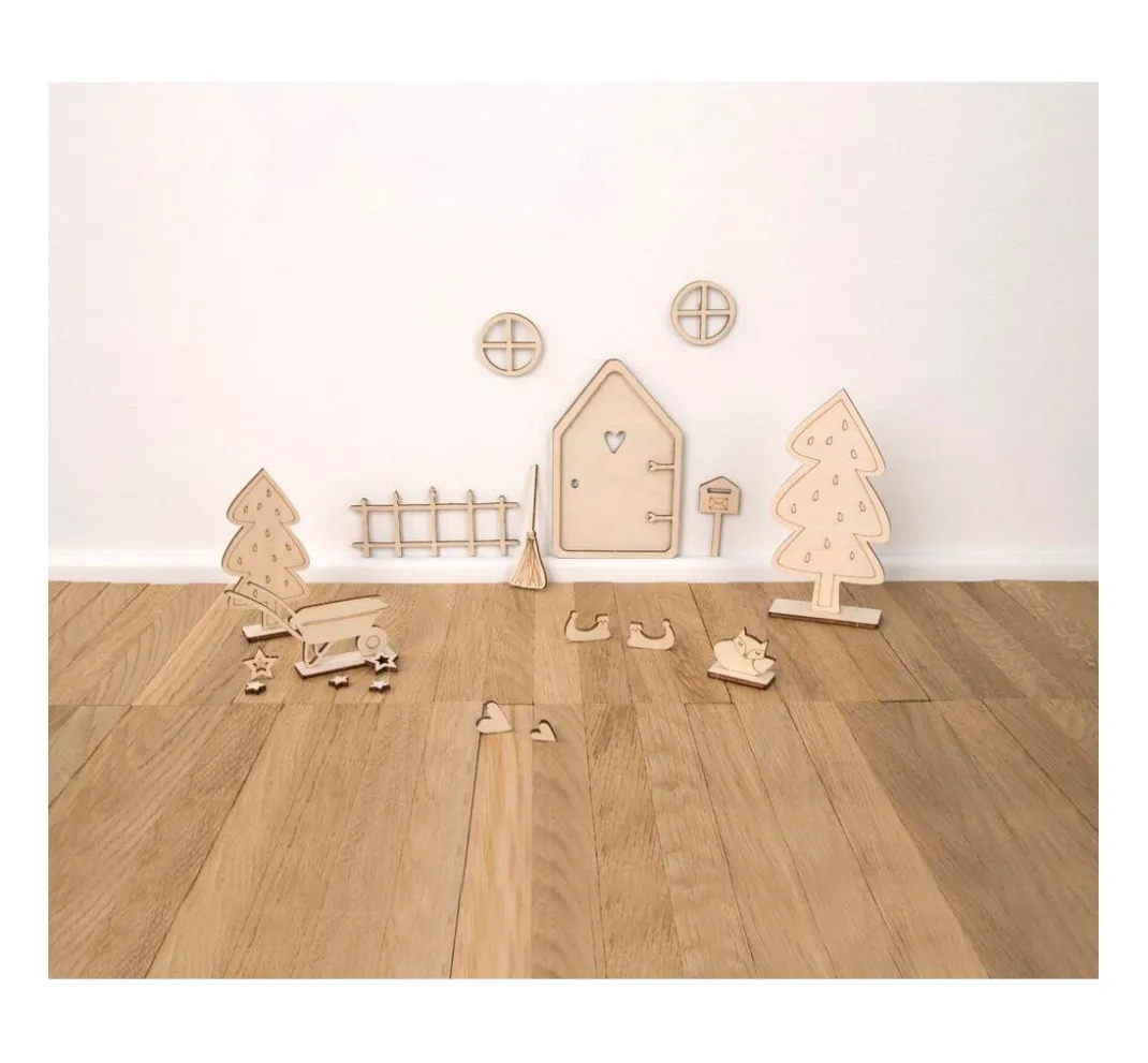 Rayher Bastelsets>Holz-Bastelset "Wichteltür Tomte"