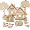 Rayher Dekofiguren & -Objekte|Holz, Mdf & Pappmaché>Holzbausatz "Gartenhäuser"